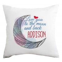 Monogramonline Inc. Personalized Love You to the Moon and Back Decorative Cushion Cover MOOL1039